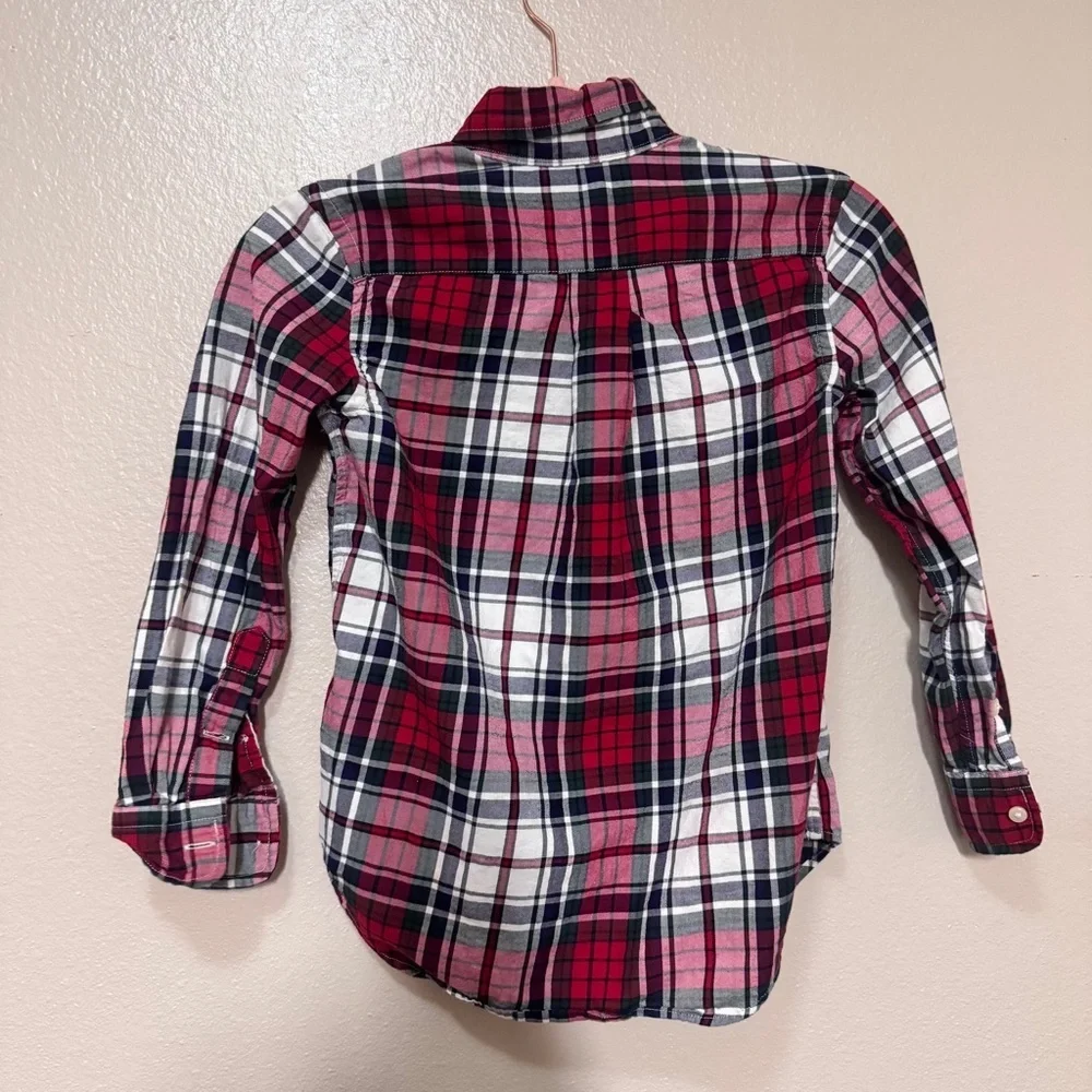 RALPH LAUREN Plaid Kids Shirt - Red and White